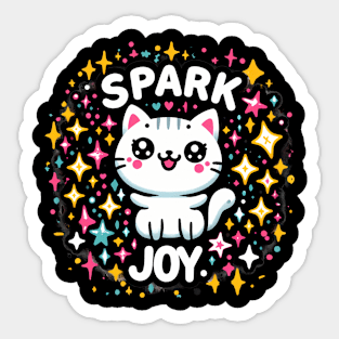 Spark joy - Cute kawaii cats with inspirational quotes Sticker